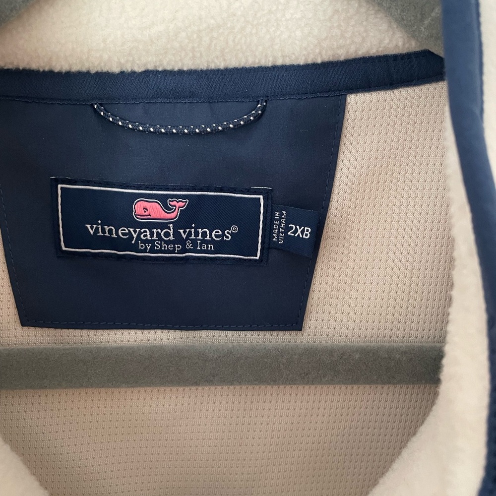 Vineyard Vines men’s fleece vest 2X big and tall in beautiful condition cream - Picture 4 of 4